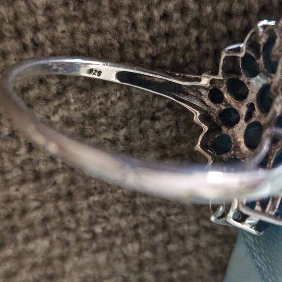 Blue apatite cocktail ring and bracelet
